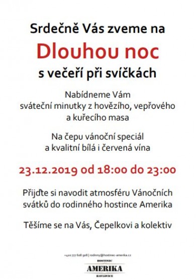 Dlouhá noc 23.12.2019!